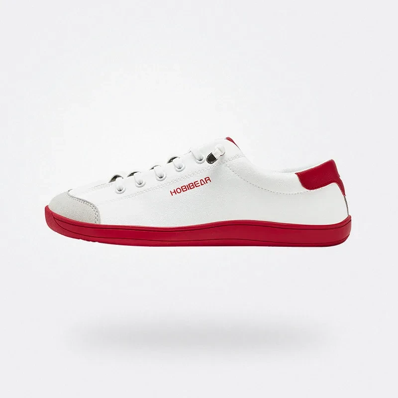 Hobibear Sorrel en blanco con suela roja, vista lateral